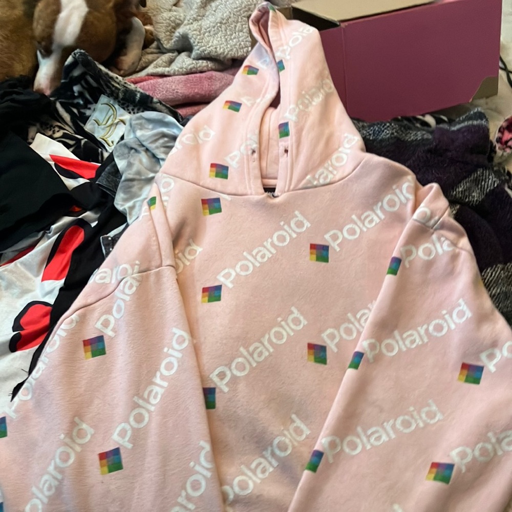 Large pink Polaroid hoodie